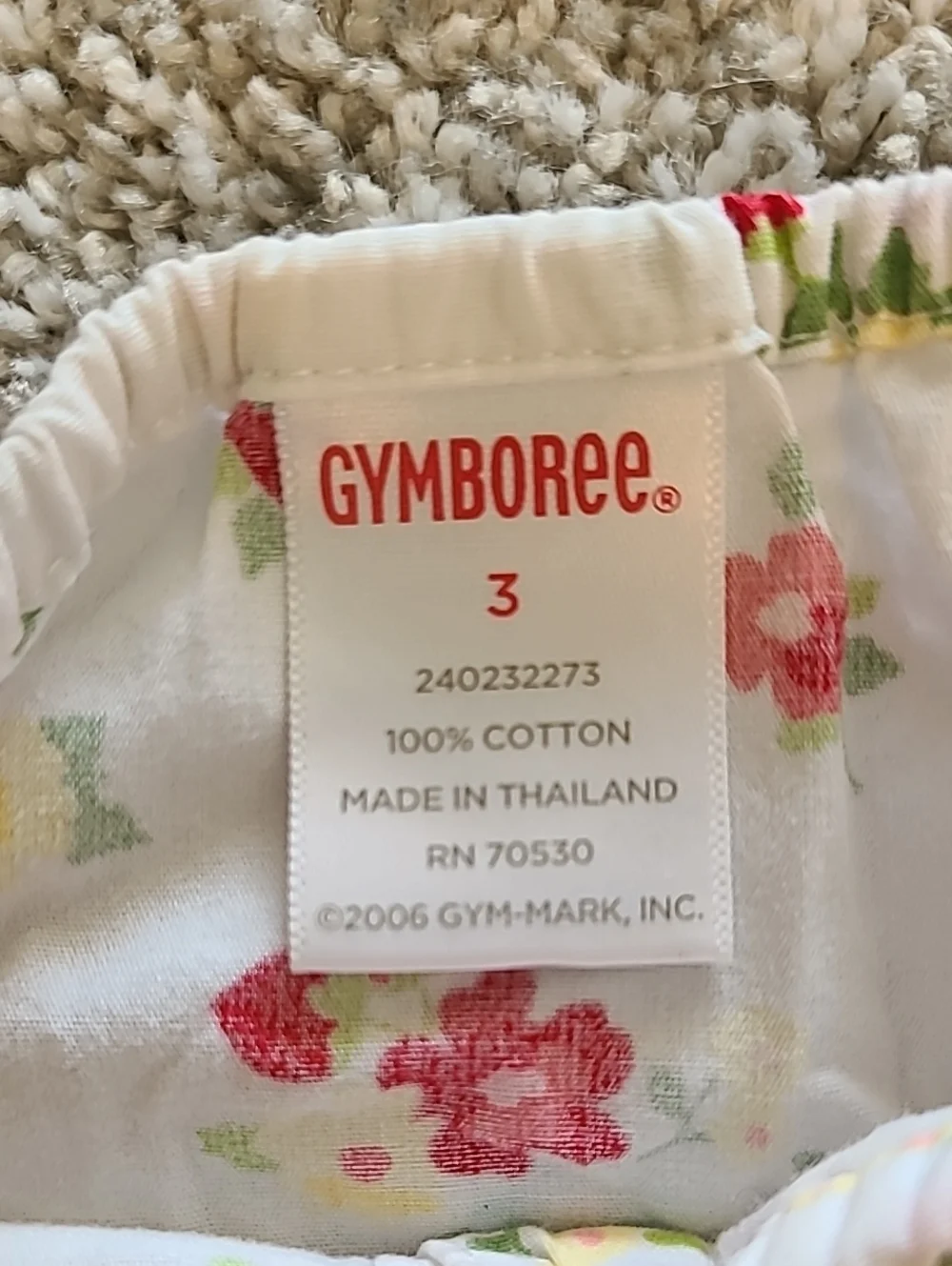Vintage Gymboree Cream Floral Ruffle-Trim Girls' Top